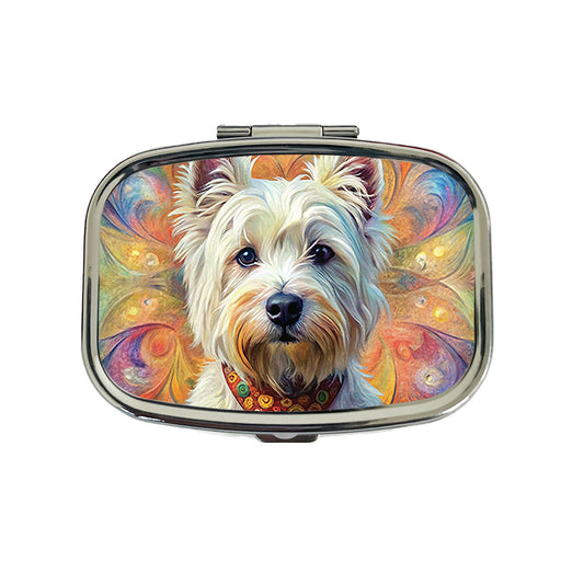 West Highland White Terrier Westie Dog Bohemian Art Travel Pill Box Case