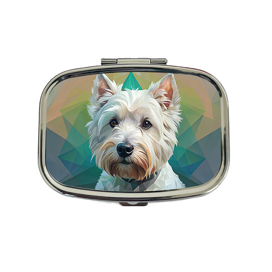 West Highland White Terrier Westie Dog Contemporary Art Travel Pill Box Case