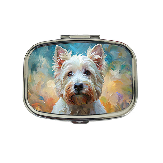 West Highland White Terrier Westie Dog Expressionism Art Travel Pill Box Case