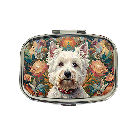 West Highland White Terrier Westie Dog French Bohemian Art Travel Pill Box Case