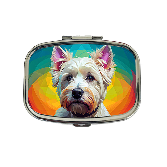 West Highland White Terrier Westie Dog Pop Art Travel Pill Box Case