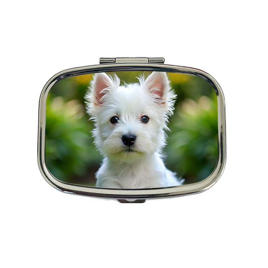 West Highland White Terrier Westie Dog Puppy Photo Travel Pill Box Case
