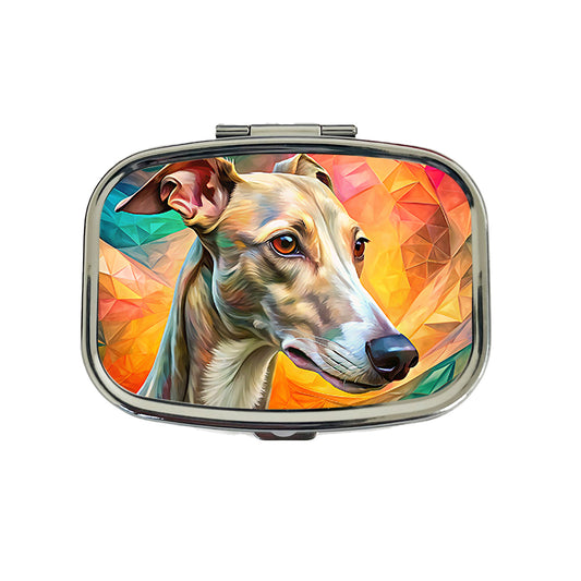 Whippet Dog Pop Art Travel Pill Box Case