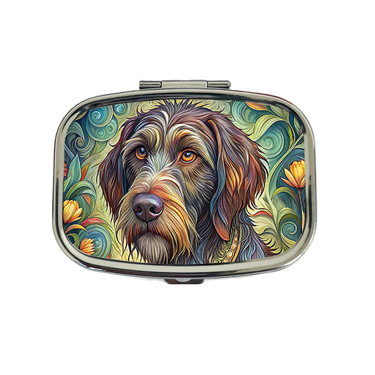 Wirehaired Pointing Griffon Dog Art Nouveau Travel Pill Box Case