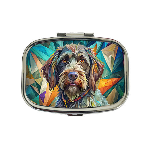 Wirehaired Pointing Griffon Dog Contemporary Art Travel Pill Box Case
