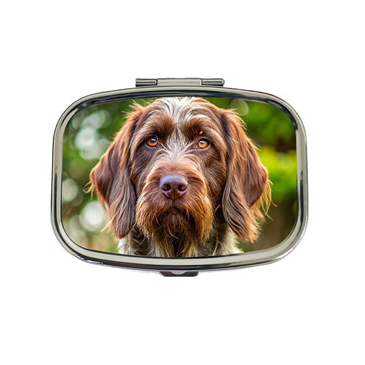 Wirehaired Pointing Griffon Dog Photo Travel Pill Box Case