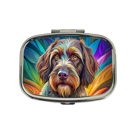 Wirehaired Pointing Griffon Dog Pop Art Travel Pill Box Case