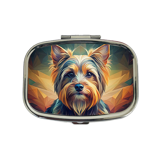 Yorkshire Terrier Yorkie Dog Abstract Stylized Art Travel Pill Box Case