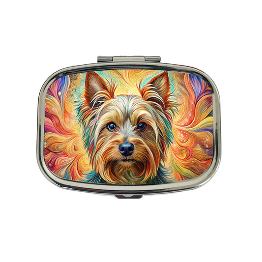 Yorkshire Terrier Yorkie Dog Bohemian Art Travel Pill Box Case