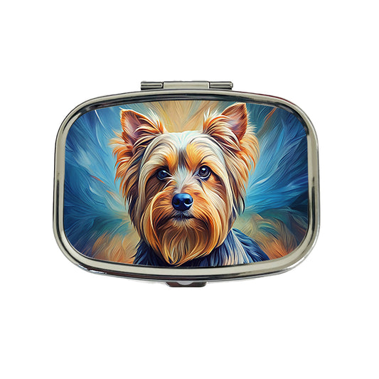 Yorkshire Terrier Yorkie Dog Expressionism Art Travel Pill Box Case