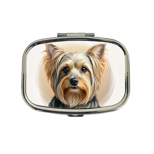 Yorkshire Terrier Yorkie Dog Illustration Travel Pill Box Case