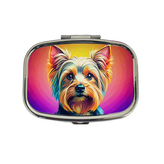 Yorkshire Terrier Yorkie Dog Pop Art Travel Pill Box Case