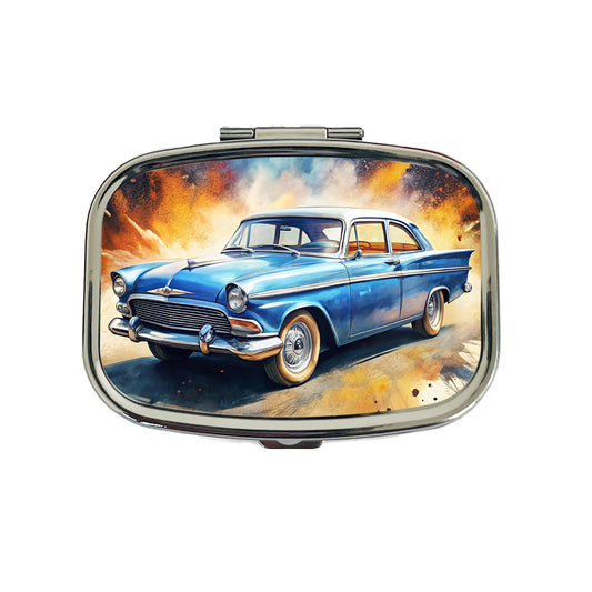 Classic Retro Car Art Travel Pill Box Case