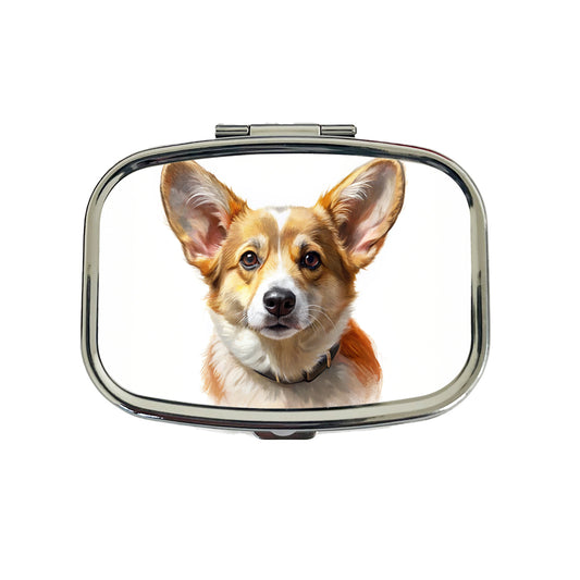Corgi Cute Face Illustration Travel Pill Box Case
