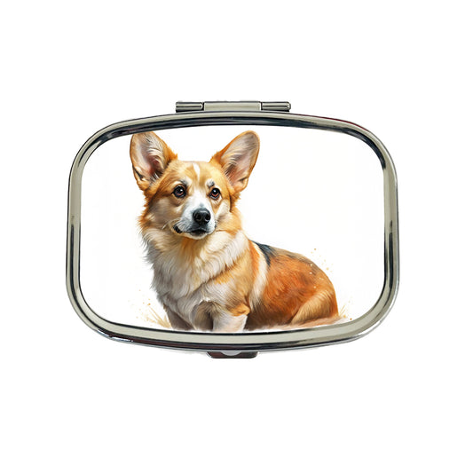 Corgi Cute Illustration Travel Pill Box Case