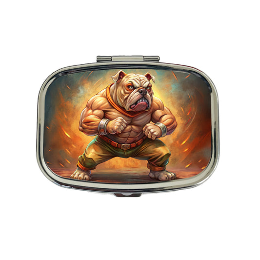 Fighting Mad Bulldog Travel Pill Box Case