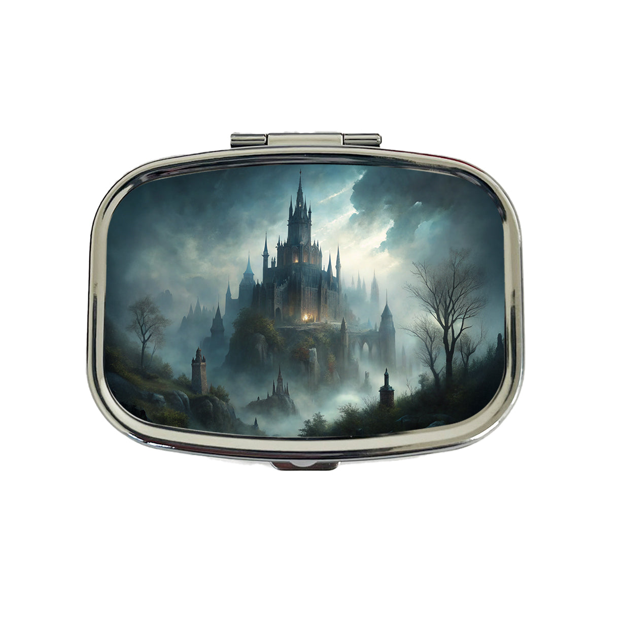 Gothic Horror Castle Travel Pill Box Case