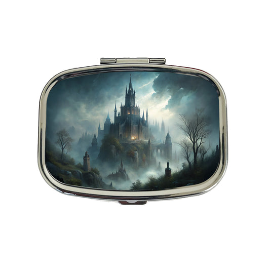 Gothic Horror Castle Travel Pill Box Case