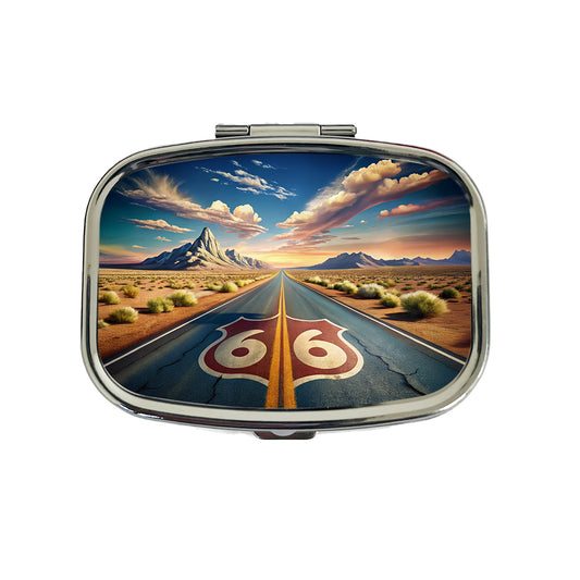 Highway Route 66 Southwest Art Travel Pill Box Case