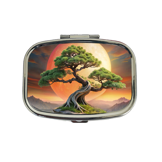 Japanese Bonsai Tree Landscape Travel Pill Box Case