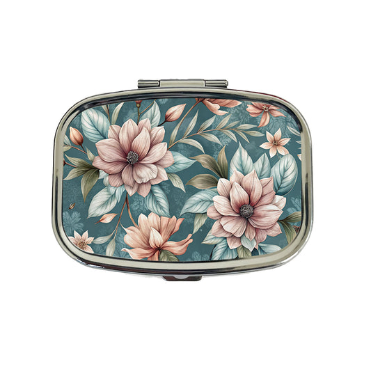 Minimalist Flowers Floral Pattern Travel Pill Box Case