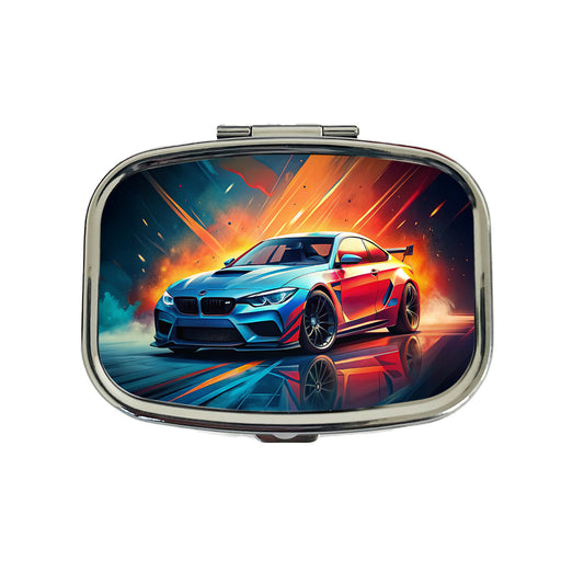 Modern German Muscle Tuner Car Art Travel Pill Box Case