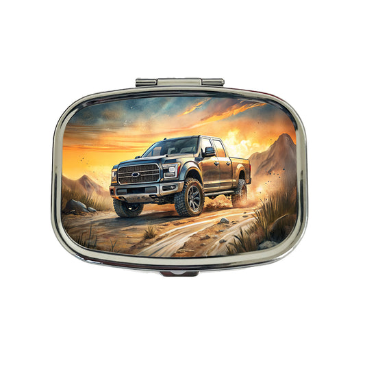 Modern Off-Road Truck Art Travel Pill Box Case