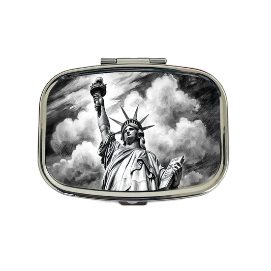 Sketch Of Statue Of Liberty New York City Travel Pill Box Case