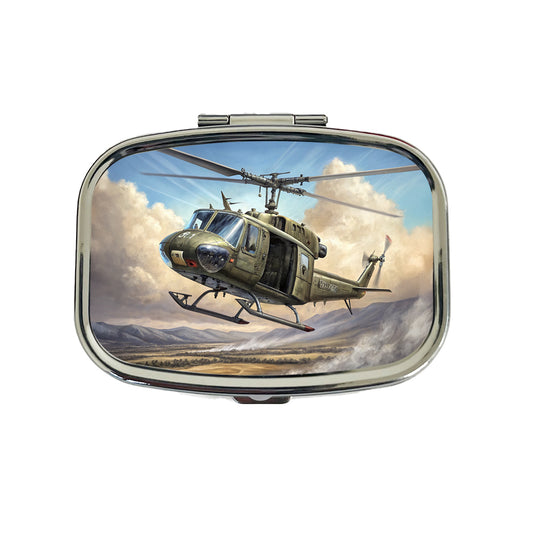 UH-1 Iroquois Huey Helicopter Vietnam War Era Travel Pill Box Case
