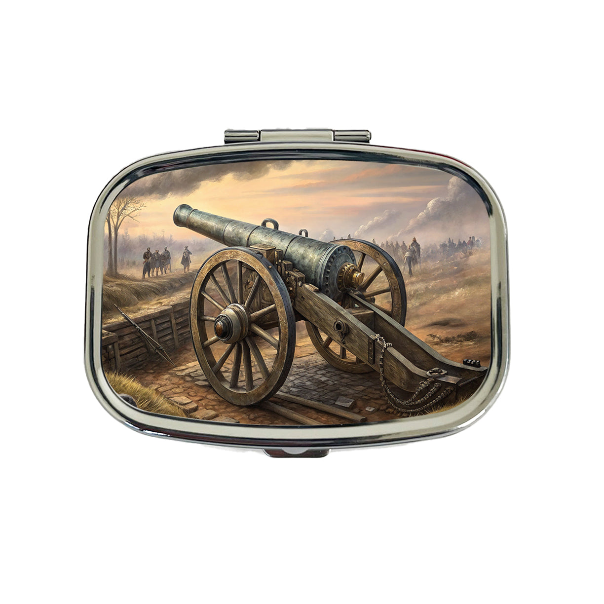 US Civil War Military Cannon Travel Pill Box Case