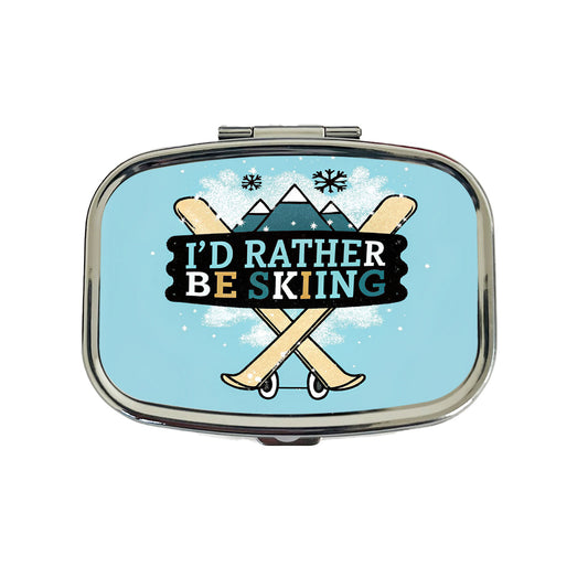 I'd Rather Be Skiing Travel Pill Box Case