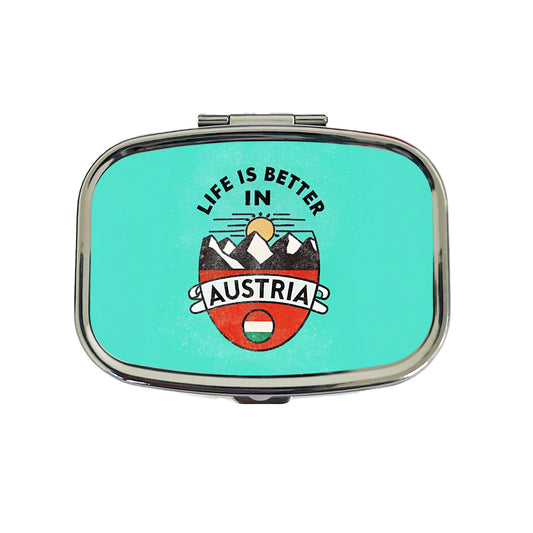 Life Is Better In Austria Travel Pill Box Case