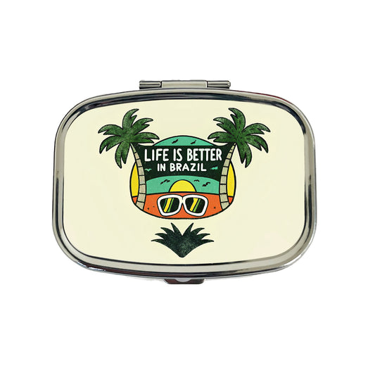 Life Is Better In Brazil Travel Pill Box Case