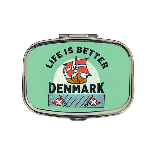 Life Is Better In Denmark Travel Pill Box Case