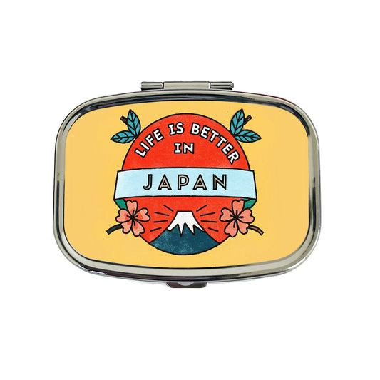 Life Is Better In Japan Travel Pill Box Case