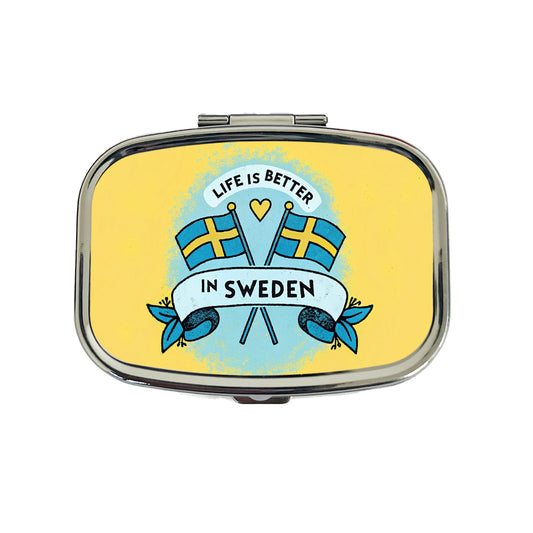 Life Is Better In Sweden Travel Pill Box Case