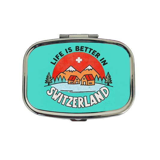 Life Is Better In Switzerland Travel Pill Box Case