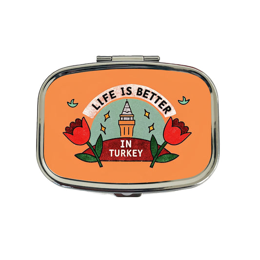 Life Is Better In Turkey Travel Pill Box Case