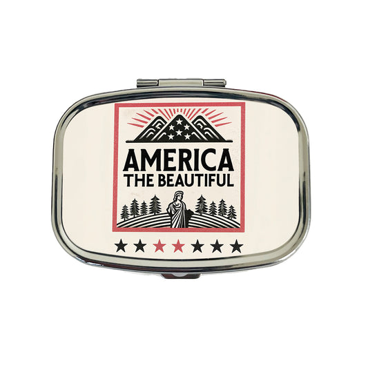 America The Beautiful United States USA Travel Pill Box Case