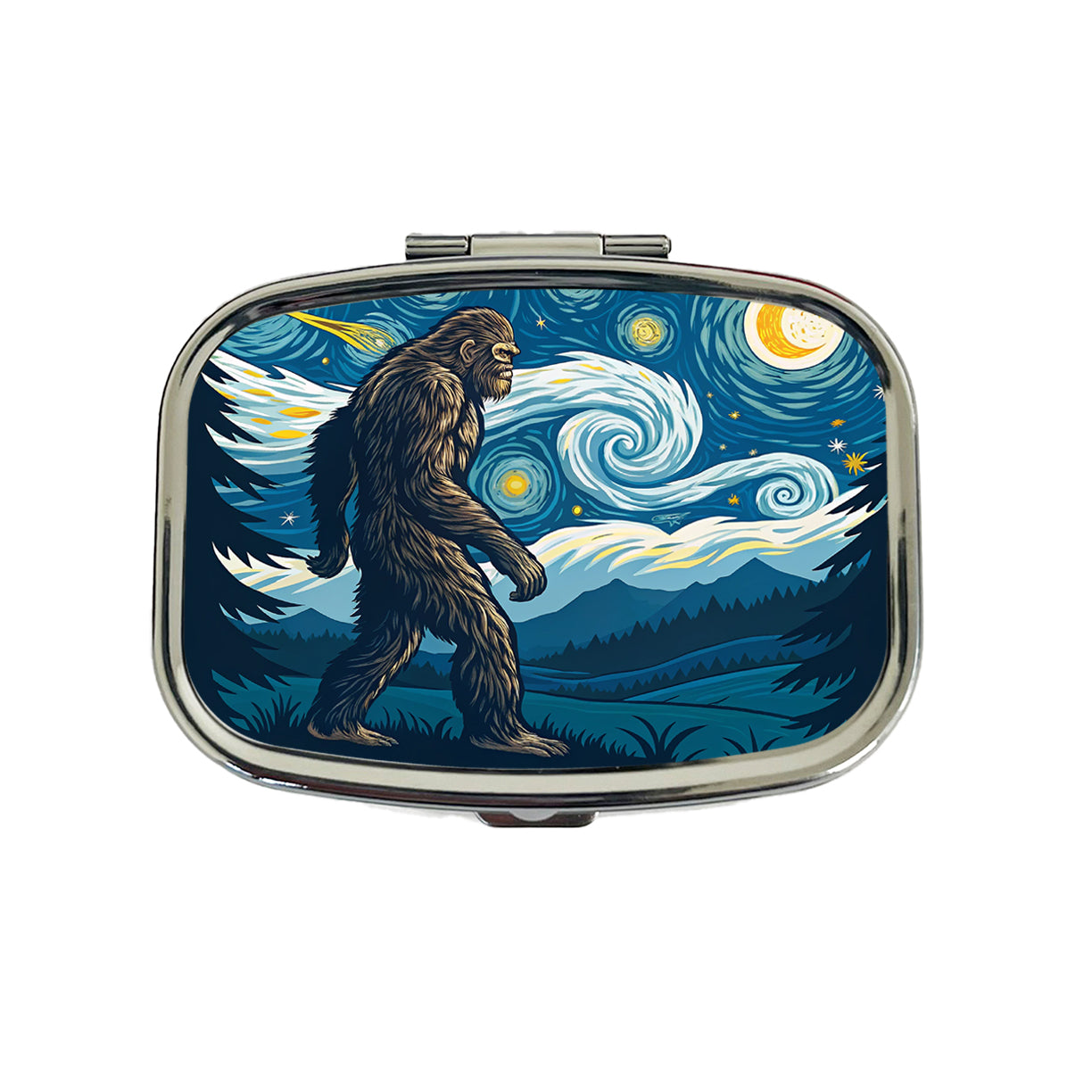 Big Foot Van Gogh Starry Night Travel Pill Box Case