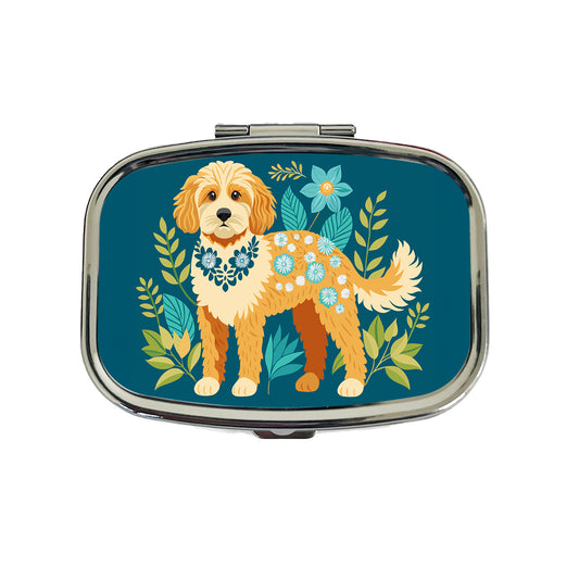 Cavapoo Floral Motif Dog Travel Pill Box Case