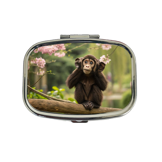 Hear No Evil Cute Monkey Travel Pill Box Case