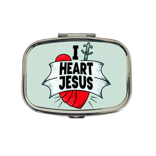 I Heart Jesus Love Travel Pill Box Case