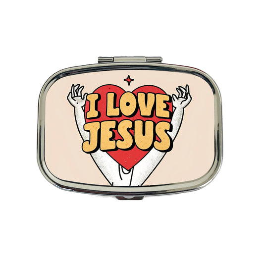 I Love Jesus Travel Pill Box Case