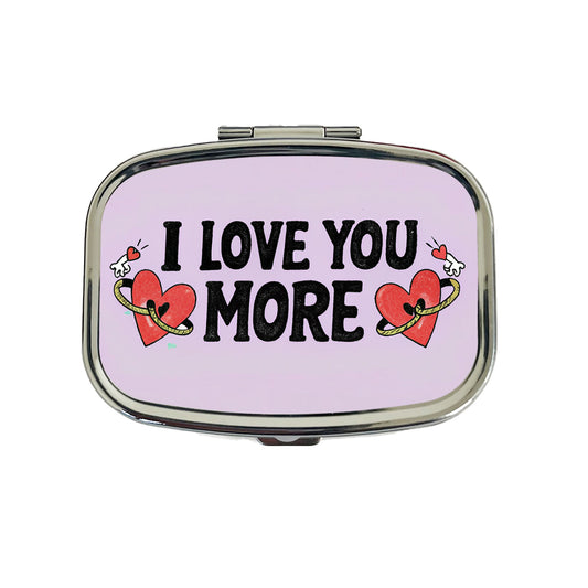 I Love You More Purple Travel Pill Box Case