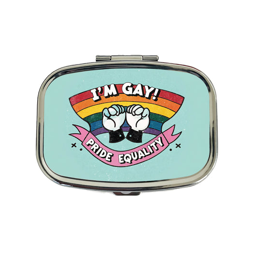I'm Gay Pride Equality LGBTQ Rainbow Travel Pill Box Case