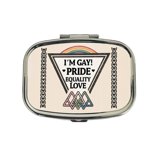 I'm Gay Pride LGBTQ Rainbow Love Travel Pill Box Case