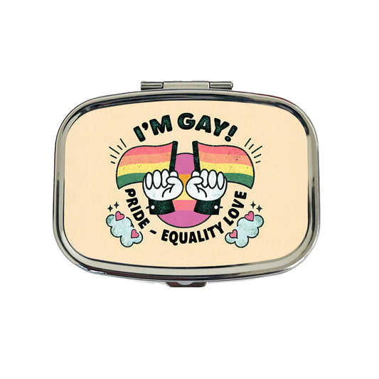 I'm Gay Pride Rainbow LGBTQ Travel Pill Box Case