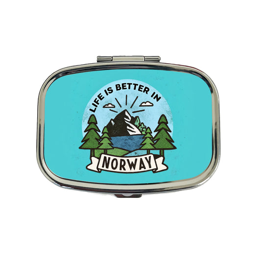 Life Is Better In Norway Travel Pill Box Case