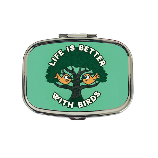 Life Is Better With Birds Travel Pill Box Case